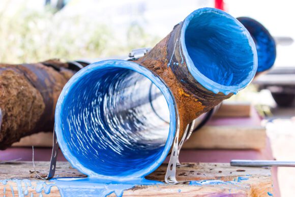 Pipes after epoxy pipe lining
